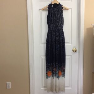 Navy maxi dress work of art